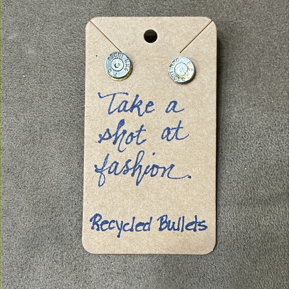 Recycled Bullet Stud Earrings